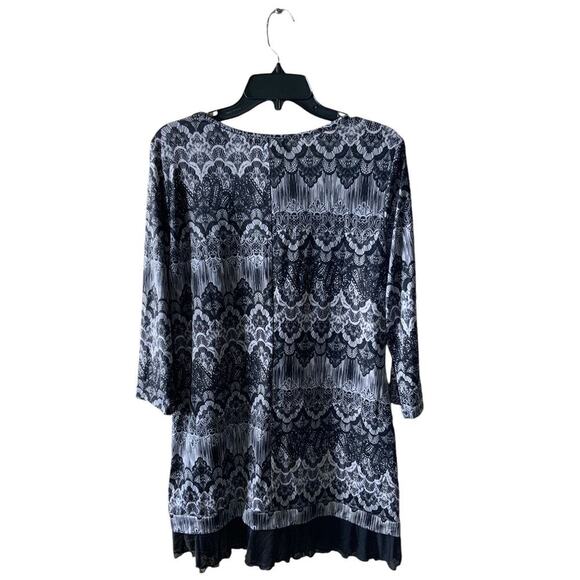 Susan Lawrence Floral Print Dress Womens M 3/4 Sleeve Ruffled Preppy Pullover - Picture 4 of 6